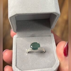 Natural Canary Green Opal Faceted Gem 1.70Ct in 925 Sterling Silver Ring Sz 8